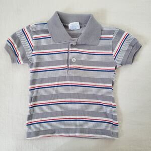 Vintage 80s Gray Striped Shirt 2t